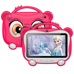 GOODTEL Tablette Android 10 7 Pouces pour Enfants 2 GB RAM+32 GB ROM（32GB TF, WiFi, Bluetooth, Battery 3600mAH, Education, Play Store, Contrôle Parental, Emplacement MicroSD avec étui EVA- Rose Clair