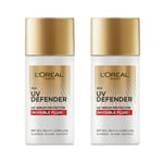 Loreal Paris UV Defender Serum Protector Invisible Fluid SPF 50 PA+++Natural x 2