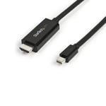 StarTech Mini DisplayPort to HDMI Adapter Cable - mDP to HDMI Adapter with Built-in Cable - Black - 3 m (10 ft.) - Ultra HD 4K 30Hz (MDP2HDMM3MB) -