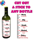 DRUNK MEASURING - STICKY BOTTLE LABEL -  PERFECT WINE / PROSECCO LOVERS GIFT