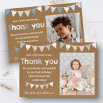 x10 Personalised Photo Thank You Cards Vintage Thank You Notes Birthday New Baby