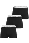 Calvin Klein Mens 3 Pack Boxer Briefs - Mid Rise - Black / White Band Cotton - Size Medium