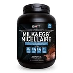 EAFIT - Milk&Egg - Protéines tri-sources : caséine, isolat, blanc d'oeuf - Assimilation lente - Protein de caseine - Proteine en poudre pour musculation - BCAA vitamine et minéraux- Chocolat - 750g