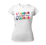 T-Shirt Femme Col Rond L'amour C'est L'amour Lgbtq+ Gay Lesbien Pride