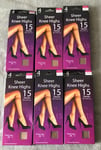 24 pairs PRETTY LEGS UK  ladies ONE SIZE 15 denier SHEER KNEE-HIGHS natural BNIB