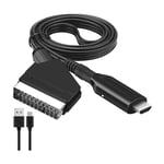 SHINING HOUSEAdaptateur péritel vers HDMI, convertisseur péritel vers HDMI avec câble HDMI pour TV Full HD 720P/1080P, audio vidéo pour lecteur DVD