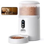 Faroro Distributeur Croquettes Chat Automatique, Caméra HD 3MP avec Vision Nocturne, 2.4G WiFi Mangeoire pour Chat/Chien avec Audio Bidirectionnel, APP, Détection Mouvement et Double Alimentation