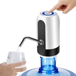 Water Bottle Pump 5 Gallon Water Dispenser, Automatic Drinking Water Pump Portable Electric Water Jug Pump USB Charging Water Dispenser Pump for Camping(White)