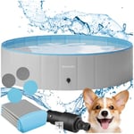 TecTake® Piscine pour Chien Piscine a Balle Piscine autoportée Pliable Ø120cm Jeu Exterieur & intérieur pour Chien & Chat Piscine pour Grand Chien Jouet pour Chien Jeux d'eau Jardin Salon