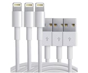 3 X CABLE USB CHARGEUR 8 PIN - compatible IPHONE 5 / 5S / 5C / iPOD NANO 7 / iPOD 5G