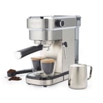 Salter Espresso Machine With Milk Frother for Ground Coffee 1.1L Capacity 1350W