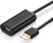 UGREEN USB 2.0 jatkojohto UGREEN US121, aktiivinen, 10m (musta)