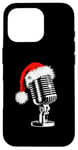 Coque pour iPhone 16 Pro Bonnet de Père Noël avec microphone - Style vintage - Karaoké - Amoureux de Noël