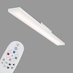 BRILONER Leuchten - Panneau LED, plafonnier LED dimmable, sans cadre, contrôle de la température de couleur, RGB, télécommande incluse, 24 Watt, 2.900 Lumen, blanc, 1195x100x57mm (LxLxH)