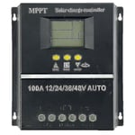 Pwm 100a 12v 24v 36v 48v Auto Solpanel Laddningsregulator Sol Pv Batteriladdare Med Lcd Mppt