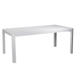 TABLE DE JARDIN EXTENSIBLE BLANC 180/240X100 H 75 EN ALUMINIUM MOD. CLEVELAND