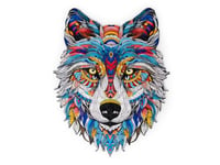 Recent Toys RT5200 Jigsaw Wolf for Adults and Kids.170 Puzzle, Large Size 28 x 36 cm with Unique Shaped Pieces. Includes Wooden Storage Gift Box and Stand