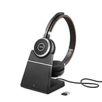 Jabra Evolve 65 SE Wireless Mono Bluetooth Headset with Noise-Cancelling Microphone, Long-Lasting Battery and Charging Stand - UC Certified for Zoom, Unify and other leading platforms - Black