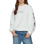 Dr Denim Women's Lily Long Sleeve T-Shirt, White No Regrets, XL