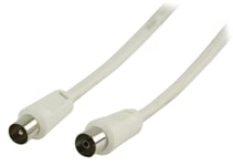 White 10m TV Aerial Extension Cable Male Coax Plug to Female Socket Straight