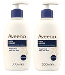 2 x Aveeno Skin Relief Shea Butter Lotion 300ml