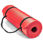 ADDFOO Yoga Mat for Women and Men Non Slip Exercise Mat Home Gym Equipment for Fitness, Gymnastics & Pilates (10 mm) Red