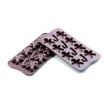 Silikomart 22.112.77.0065 SCG12 Moule pour Chocolat Forme Bonhomme de Noël 12 Cavités Silicone Marron