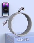 Extra Long iPhone Charger Cable 5M, [Apple MFi Certified] Long iPhone Charger