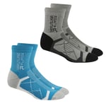 Regatta Womens/Ladies Outdoor Boot Socks (Pack of 2) (Light Steel/Niagra Blue) - Grey - Size UK 3-6