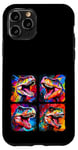 Coque pour iPhone 11 Pro Dinosaure T Rex Pop Art Dessin Coloré Peinture