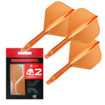 Target Darts K Flex Integrated Dart Flight And Shaft, No.2 Orange (Intermédiaire) | Pack de 3 fléchettes K-Flex - No 2, 2 en 1 moulées avec précision et tige de - Accessoire de fléchette professionnel