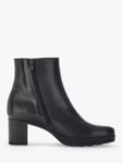 Gabor Essential Wide Fit Leather Ankle Boots, Black