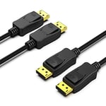 BENFEI [VESA Certified DisplayPort to DisplayPort 10 Feet Cable 2 Pack, DP to DP Male to Male Cable Gold-Plated Cord, Supports 8K@60Hz, 4K@144Hz 120Hz, 2K@240Hz Compatible for Lenovo, Dell, HP, ASUS