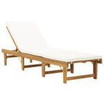 Transat chaise longue bain de soleil bois blanc Helloshop26