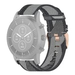 Beilaishi 22mm Stripe Weave Nylon Wrist Strap Watch Band for Fossil Hybrid Smartwatch HR, Male Gen 4 Explorist HR & Sport (Grey) replacement watchbands (Color : Grey)