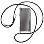 Collier pour Sony Xperia XA1 noir (A) Etui Coque de protection avec cordon