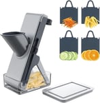 Tenta Kitchen Mandoline Vegetable Slicer with 4 Cutter to Slice, Dice, Grey 