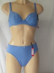 Blue Bra Brief Knickers Set by Cintamani 36B 10/12 Valentine Gift Idea D1