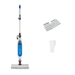 Shark Klik n' Flip Steam Mop pour sols durs avec Steam Blaster, 2 tampons de nettoyage lavables et flacon de remplissage, capacité de 350 ml, cordon d'alimentation de 6 m, Blanc/Bleu S6001EU