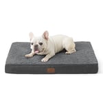 Bedsure Medium Dog Bed Washable - Orthopedic Dog Bed and Mattress Mat for Dog Crate with Removable Plush Sherpa Cover, Grey, 76x51x7.6cm