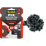 Scotch-Fix Ruban de fixation Extrême pour extérieur, 19mmx5m, 1 rouleau/paquet & ERKO 100 pièces d'attaches de câble professionnelles 100 x 2,5 mm Poignée d'attache de câble