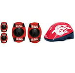 Sk8 Zone Unisex-Youth HW2001348 (BOYS RED BLACK), KIDS BIKE SKATE SCOOTER SAFETY HELMET CHILDRENS KNEE ELBOW PAD SET