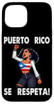 Coque pour iPhone 15 Porto Rico Se Respeta Boricua Femme Protest Poing Autonomisé