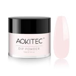 Aokitec Dip Powder 28g, Pink Sweet Colour Nail Powder for Dip Nail Starter Professional Nail Dipping Powder for Strong & Long-lasting Nail Art French Nails, No Needed Nail Lamp