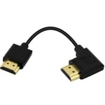 HDMI Mâle to Mâle Court Câble 15cm Angle Droit Le Haut de 90 Degrés Câble Adaptateur HDMI 2.0 Haute Vitesse Prend en Charge 4K@60Hz Pour tablette,Caméra etc. (Black Right)