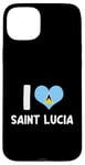 iPhone 15 Plus I Love Saint Lucia Pride St. Lucian Flag Heart Case