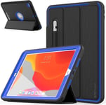 D-Fence Coque Pour Ipad 10.2 2021/2020/2019 [9ème / 8ème / 7ème Génération] Housse Étui Rigide,Protection Antichoc Avec Support + Protection Écran Compatible Avec Ipad 10.2 [Bleu](Q1828)