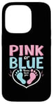 Coque pour iPhone 14 Pro Rose ou bleu « Mama Loves You Baby Reveal Party »