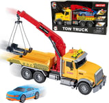 Xwin sportseries Kids Big Tow Trucks Toy Construction Crane Yellow Truck for and