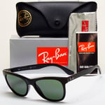 Ray-Ban Sunglasses Polarized Square Black Glossy Green G15 RB 4184 601/9A 54mm